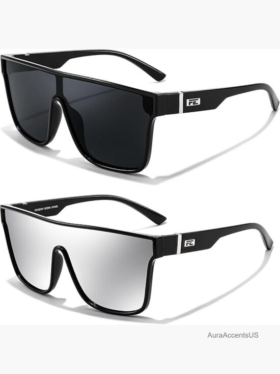 Oversized Square Mirrored Sunglasses UV400 for Women Men main image 6